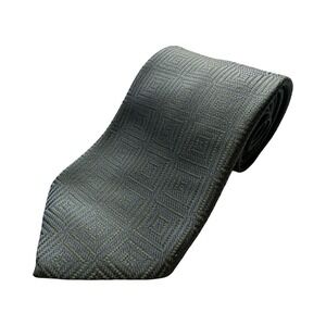 Charvet Blue Green Shimmer Pure Silk Men’s Geometric Tie 3.75 Inch Width